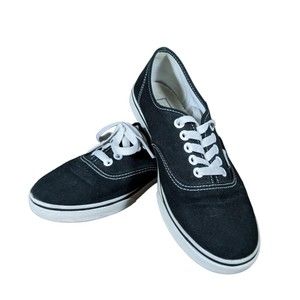 Vans AUTHENTIC Classic Black Low Top Athletic Sneakers | Shoe Size M6.5/W8